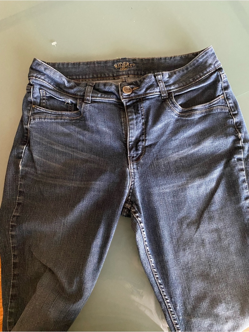 Riders by Lee Women's Dark Blue Denim Jeans size 12 long